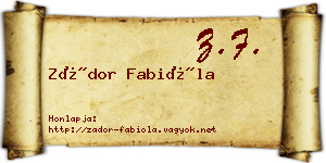 Zádor Fabióla névjegykártya